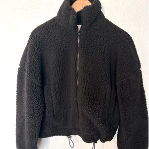Black Sherpa Jacket. Girls size Small 3-5
